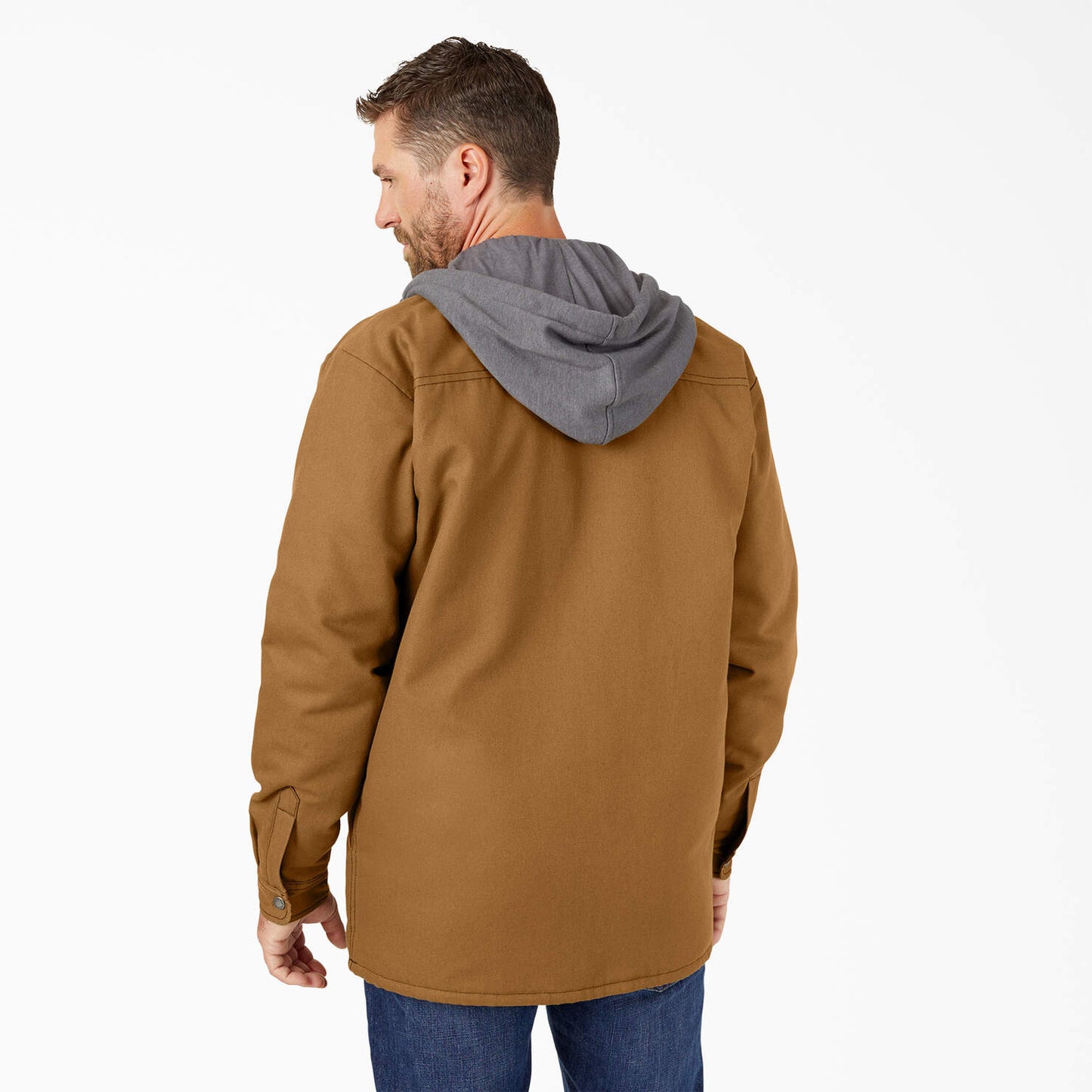 Water Repellent Duck Hooded Shirt Jacket