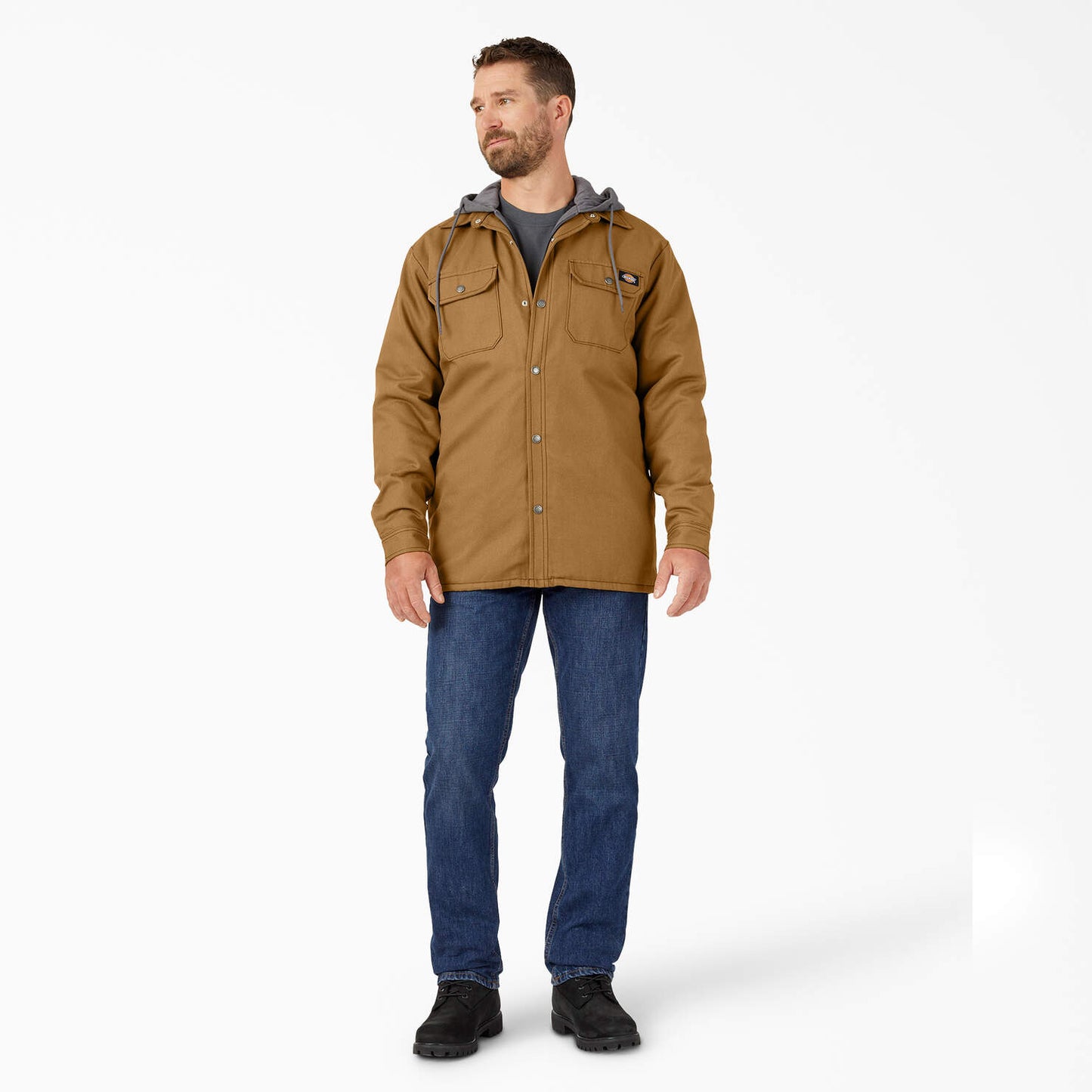 Water Repellent Duck Hooded Shirt Jacket