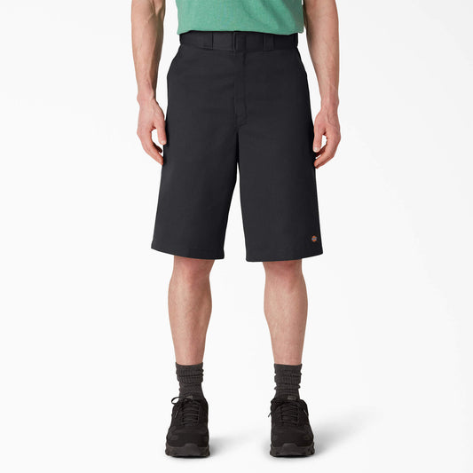 Loose Fit Flat Front Work Shorts, 13"