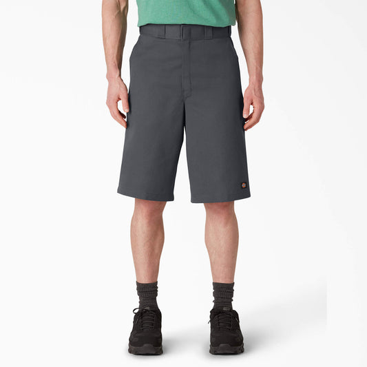 Loose Fit Flat Front Work Shorts, 13"