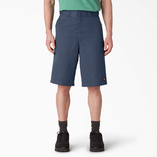 Loose Fit Flat Front Work Shorts, 13"