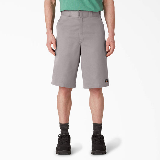 Loose Fit Flat Front Work Shorts, 13"