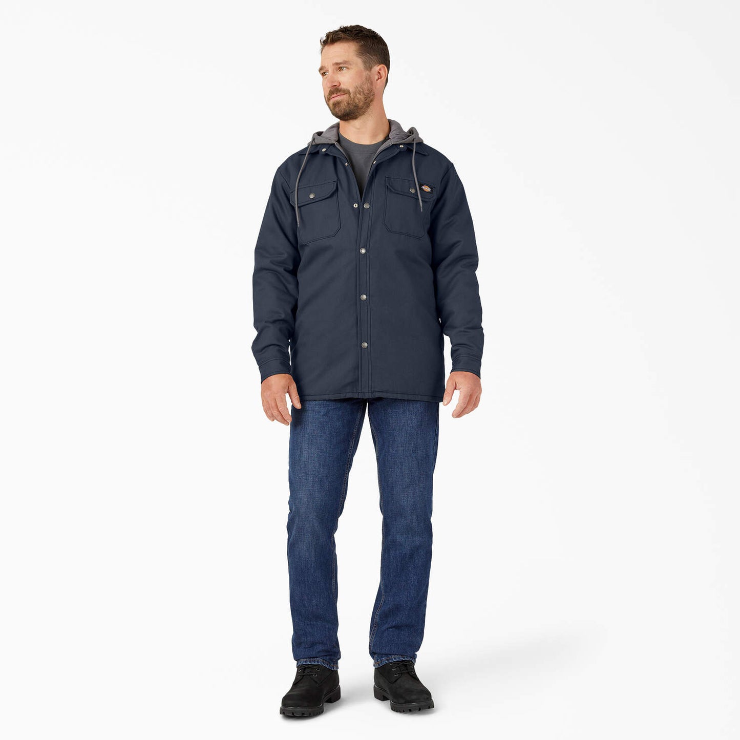 Water Repellent Duck Hooded Shirt Jacket