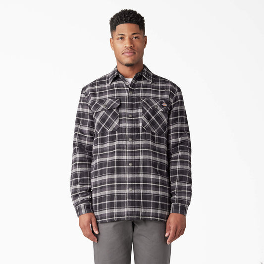 WATER REPELLENT FLEECE-LINED FLANNEL SHIRT JACKET