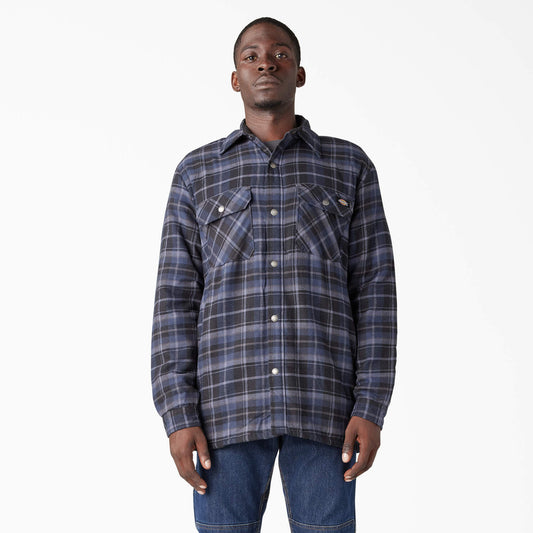 WATER REPELLENT FLEECE-LINED FLANNEL SHIRT JACKET