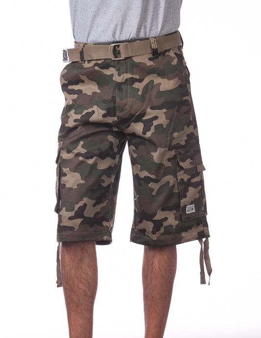 Pro Club Men's Cotton Twill Cargo Shorts With Belt