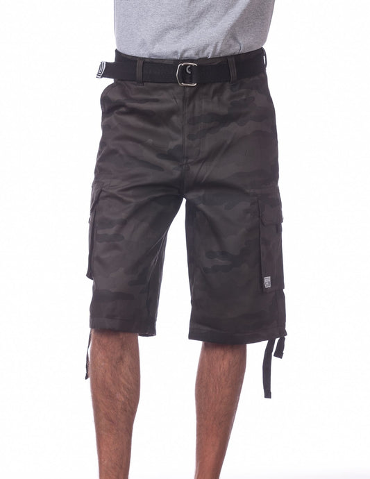 Pro Club Men's Cotton Twill Cargo Shorts With Belt