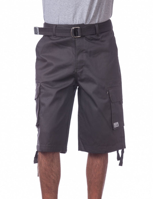 Pro Club Men's Cotton Twill Cargo Shorts With Belt